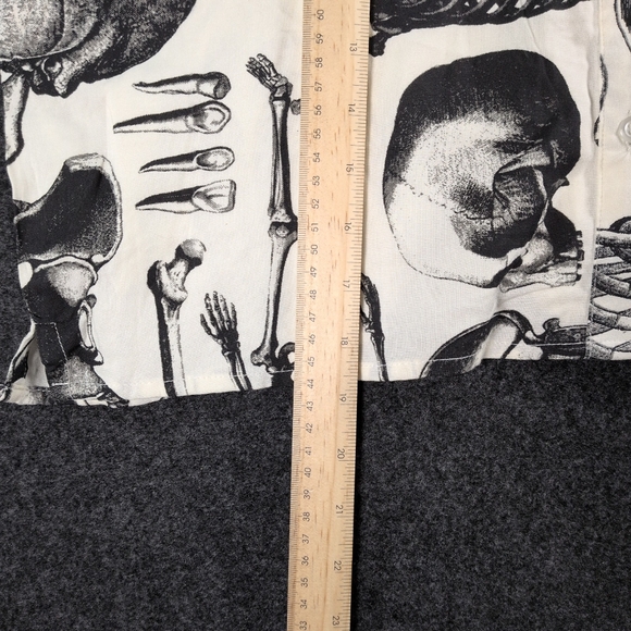 Anatomical Skeleton Sepia Boxy Girls Crop Button-Up - Picture 6 of 8